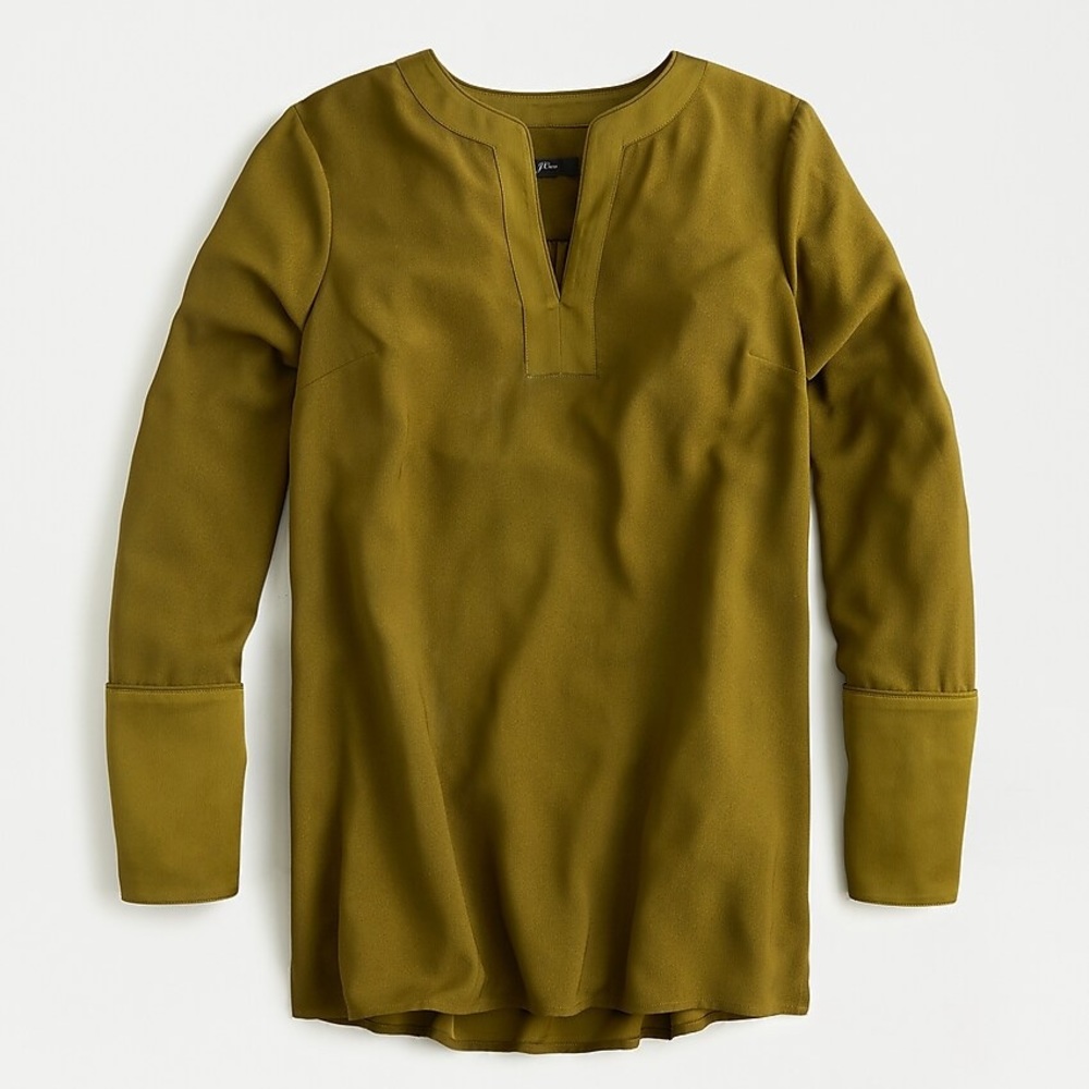 NWT J Crew V-neck tunic in satin-backed crepe HUNG